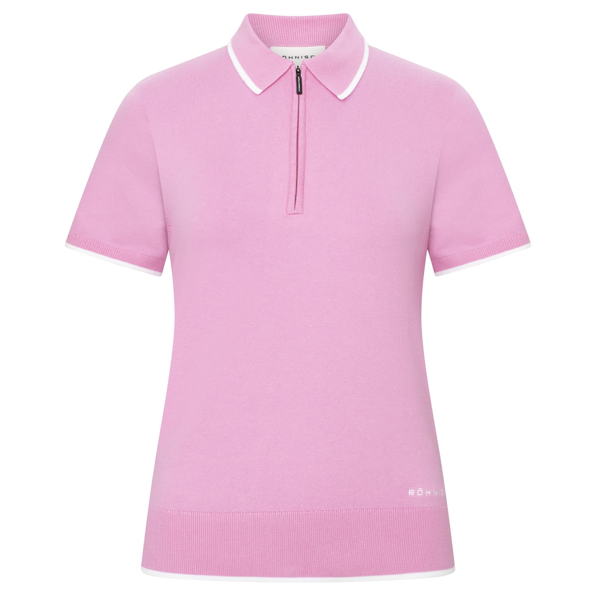 Rohnisch Knitted Ladies Golf Polo Shirt Fuchsia Pink